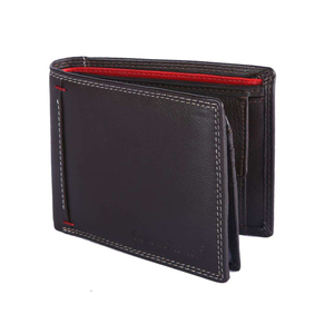 Portefeuille court en cuir véritable de style vintage moderne pour hommes Porte-cartes à blocage RFID Doublure ouverte en coton PU Fourniture directe en usine - Product Image 1