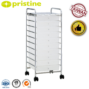 Chariot de rangement à 10 tiroirs en plastique MIT Sale, chariot de rangement ménager, vente en gros, fabricant taïwanais pour salle de bain et cuisine - Product Image 3