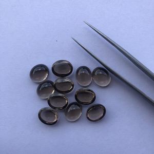 หินควอทซ์สีควันธรรมชาติขนาด7มม. 9มม. อัญมณีทรงรีหลวมเรียบจากผู้ผลิตออนไลน์ขายส่งราคาปกติจริง - Product Image 2