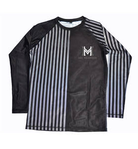 Camiseta de Compresión Sublimada con Logotipo Personalizado UV BJJ MMA, Camiseta de Manga Larga para Surf y Gimnasio, Poliéster/Nailon, Diseño OEM Unisex HMS - Product Image 2