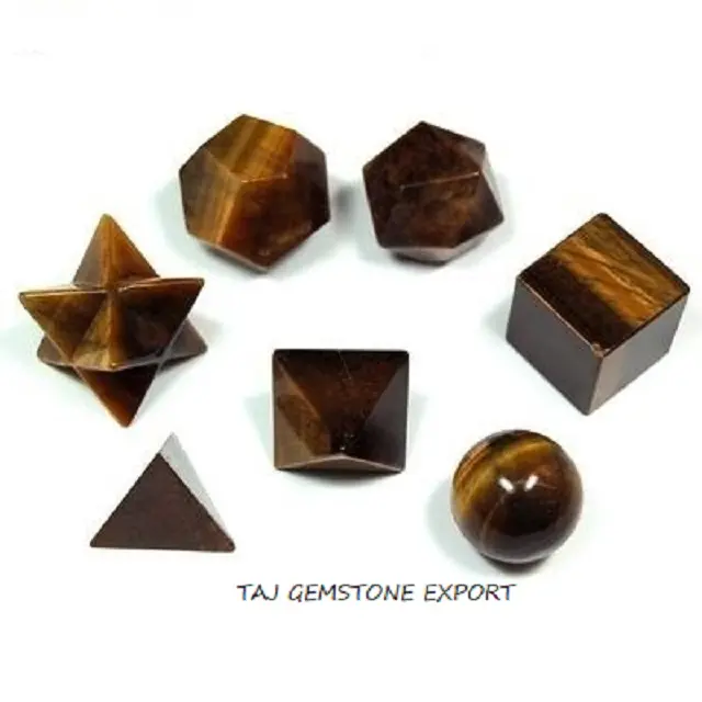 Cheap Price Crystal Best Quality Tiger Eye Natural Geometry Set agate Natural Stone Geometry Set