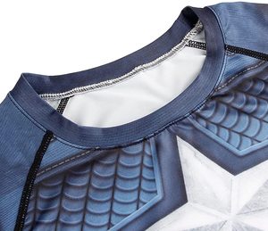 Personnalisé Fitness Hommes Respirant Confortable Manches Courtes Imprimé Sublimation Rash Guard Service OEM Prix de gros - Product Image 3