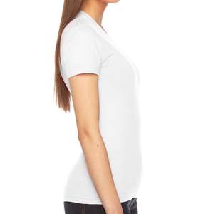 Camiseta blanca de manga corta para mujer, camiseta blanca con Cuello redondo en colores personalizados y tallas - Product Image 2
