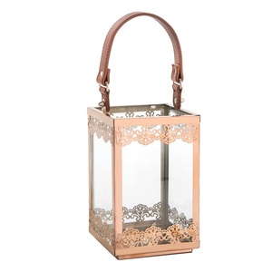 Venta caliente vela soporte de linterna de Metal hogar Hotel balcón decoración colgante antiguo acabado vela linterna proveedor por la India - Product Image 1