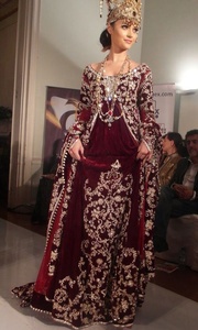 Robe Caftan, nouvelle collection, élégante, tendance, tenue de soirée et de mariage, avec des perles de verre de cristal décoratives en pierre, travail, 2020 - Product Image 2
