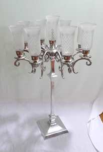 Candélabre moderne de luxe haut de gamme, nickelé / poli brillant / aluminium / laiton, style moderne, double candélabre pour fête - Product Image 6