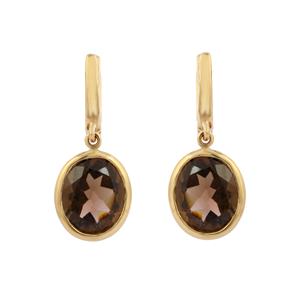 Pendientes de topacio ahumado ovalado Natural para mujer y niña, aretes de oro amarillo sólido de 14K, joyería de moda, productos más vendidos - Product Image 2