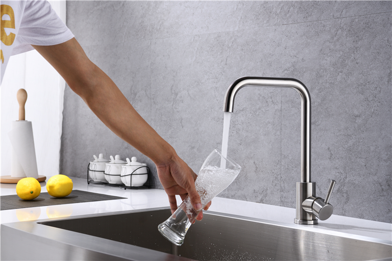 Deck Mounted Ware Sanitary Hot And Cold Single Handle Sink Stainless Steel Water Mixer Tap Kitchen Faucets