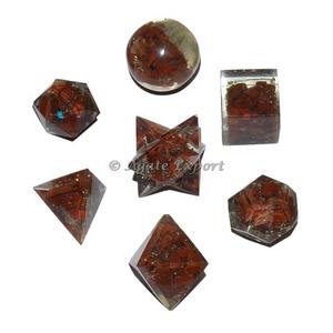 Juego de geometría de orgón, jaspe rojo, a la venta - Product Image 1