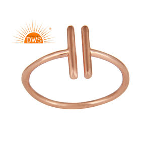 Anillo de Moda Hecho a Mano en Plata de Ley 925 Chapado en Oro Rosa de 14k, Joyería de Plata Lisa, Colección Clásica del Fabricante - Product Image 1