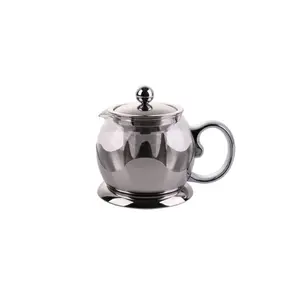 Bule de chá de metal real com design clássico, chaleira de café polida brilhante martelada, chaleira de café de qualidade sustentável