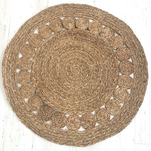 Boho Design Rustic Seagrass <b>Round</b> <b>Rug</b> - Product Image 1