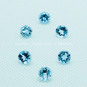 "8Mm รอบ Brilliant ตัด Sky Blue Topaz" ขายส่งโรงงานราคาคุณภาพสูง Faceted หลวมอัญมณีต่อกะรัต - Product Image 4