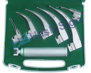 Ensemble de 6 lames Laryngoscopes à fibre optique Macintosh Appareil d'examen de l'acuité visuelle en plastique et métal - Product Image 1