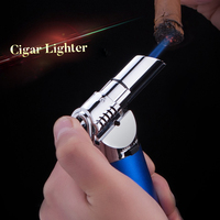 Briquet torche JOBON en alliage de zinc, rechargeable, à flamme jet, pour barbecue, vente en gros, logo personnalisé, gaz butane, flamme réglable, cadeaux promotionnels pour cigares