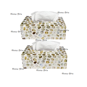 Ensemble de 2 boîtes à mouchoirs en nacre, qualité exclusive, forme carrée, boîte à mouchoirs en papier pour hôtel, usage domestique - Product Image 5