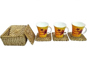 Sous-verres à café en rotin de forme carrée Design fabuleux Taille personnalisée idéale pour la vaisselle d'hôtel et les ustensiles de cuisine fabriqués en Inde - Product Image 5