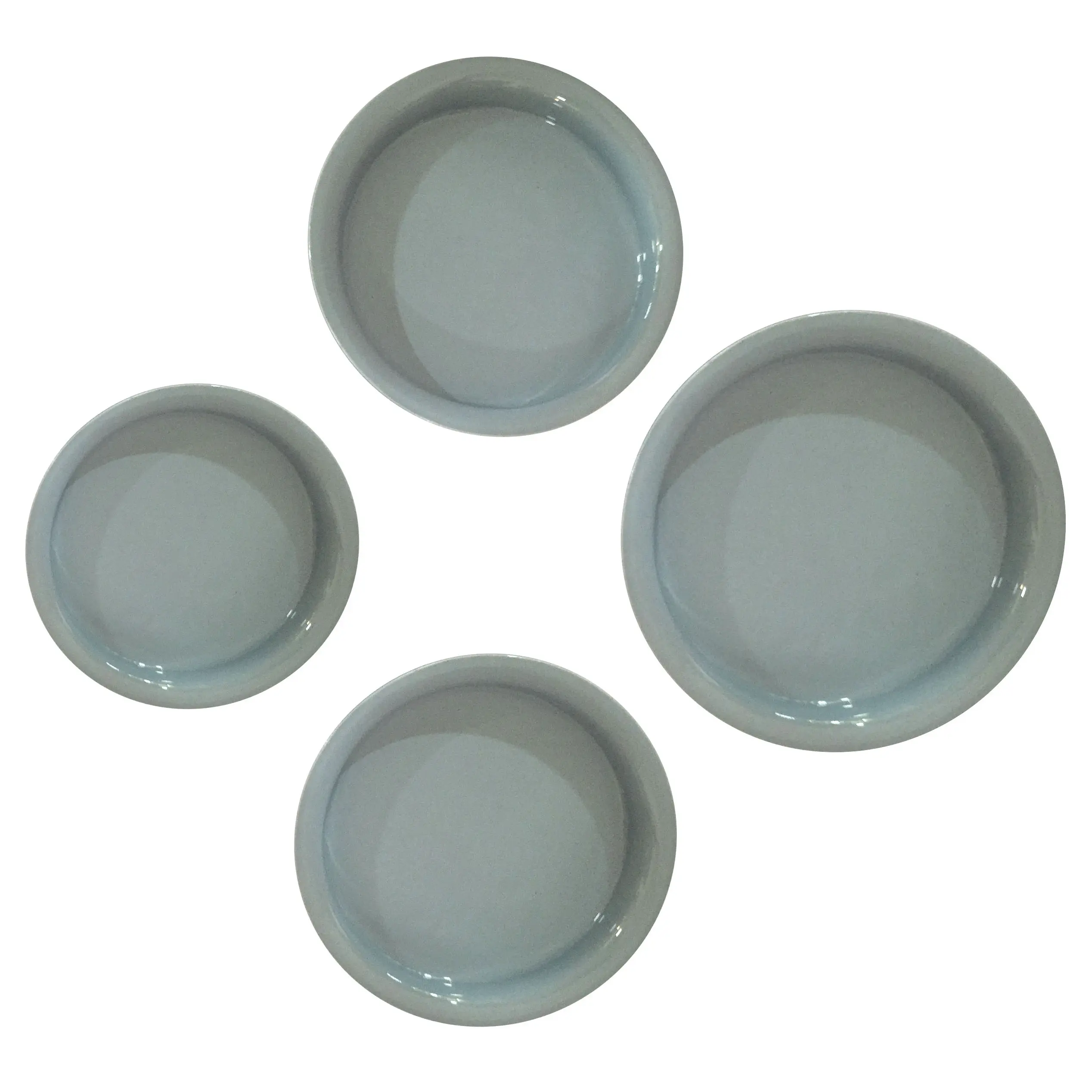 Облегающего силуэта серого цвета чаши набор тарелок набор из 4 чаша Тарелки и блюда с отлитым в форму хорошее сцепление с поверхностью границы проектирования