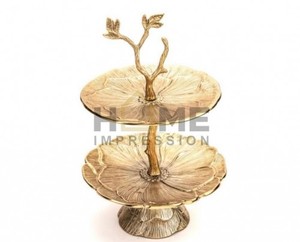 Soporte de pastel de lujo para decoración de diseño, soporte de pastel de hoja árabe para chocolates y dátiles, soporte de pastel elegante fundido - Product Image 2