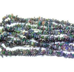 Opale éthiopienne noire naturelle faite à la main 16 pouces de forme brute polie accessoire unique et accrocheur - Product Image 6