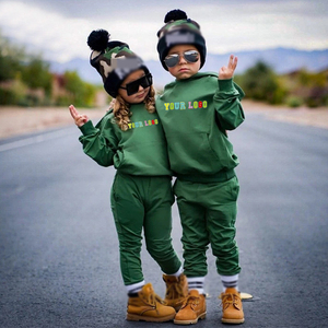 Ensemble de survêtement en molleton pour enfants, personnalisé, 2 pièces, jogging pour garçons, vêtements de sport, 100% coton - Product Image 6