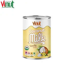 VINUT Can-Leche de Coco (estañada) con desarrollo de bebidas de vainilla, 400ml, distribución perfecta y saludable, bajo en carburador, en Vietnam