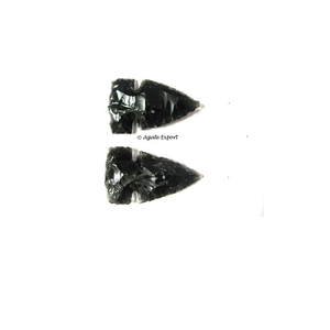 Puntas de flecha de obsidiana de piedra negra, puntas de flecha naturales hechas a mano, venta al por mayor - Product Image 1