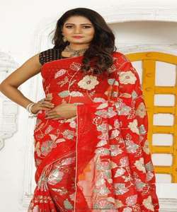 Heavy Embroidered Party Wear New Collection All Sizes and Color <b>Net</b> <b>Fabric</b> Embroidered Indian Women Wear Ready Made Saree With Apparel - Product Image 3