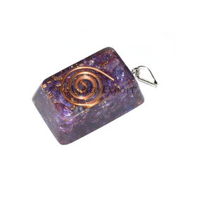 Pendentif en améthyste pour guérison et soins EMF, protège-orgone rectangulaire, 50 pièces - Product Image 1