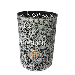 Portavelas votivo de hierro rosa moderno y clásico hecho a mano único, tarro ligero de té para decoración del hogar, Diwali de Navidad - Product Image 5