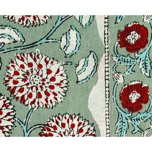 Tela de algodón verde hecha a mano india, estampado de bloque de mano Floral, ligero para decoración del hogar, cortinas, cubiertas, juguetes para niños - Product Image 4