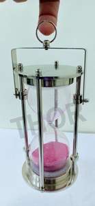 Sablier en verre poli chromé de 3 minutes design moderne Article décoratif de bureau nautique pour la gestion du temps Sablier de collection - Product Image 3