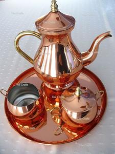 Customized Size And Shape Serving <b>Coffee</b> Kettle In Solid Copper <b>Tea</b> Milk And <b>Sugar</b> Pot For Kitchenware Use - Product Image 2
