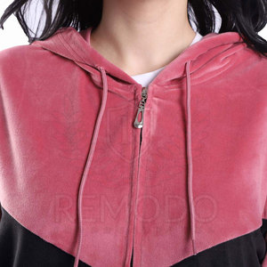 Fashion Eco-Friendly Plus Size Winter Solid Washed <b>Velvet</b> Hooded Jogging Tracksuit Two Piece Set for <b>Women</b> Casual Sport - Product Image 4