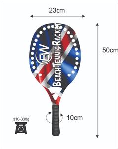 Raquetas de Tenis Playa y Pádel Hechas a Medida con Cara 100% de Fibra de Vidrio, Empuñadura de Fibra de Carbono, Peso 320-340g, Logotipos/Colores Personalizados - Product Image 4