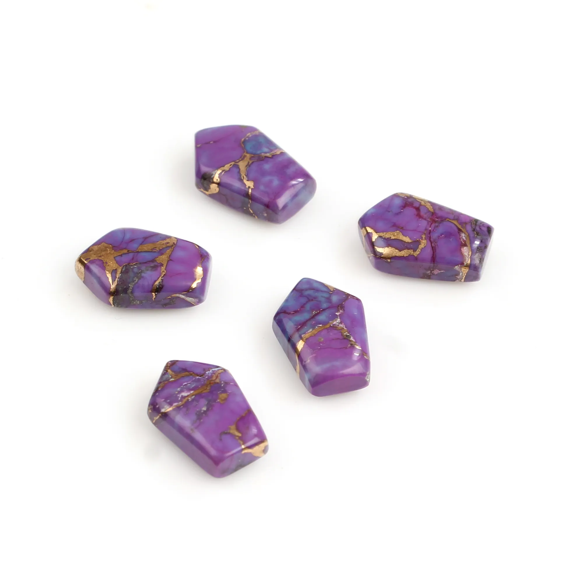 Top qualité 7x15mm Mohave violet cuivre Turquoise Composite vert inégal fantaisie forme Briolette pierre précieuse en vrac pour la fabrication de bijoux