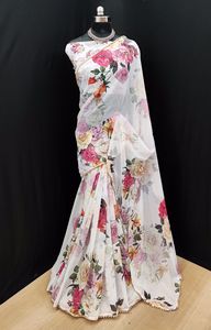 Banarasi Seda Jacquard Saree con Blusa Mujeres Desgaste Señoras Fiesta Festival Desgaste Diario Algodón Suave Seda Sari Venta al por mayor Precio Bajo ApparelGarment - Product Image 5