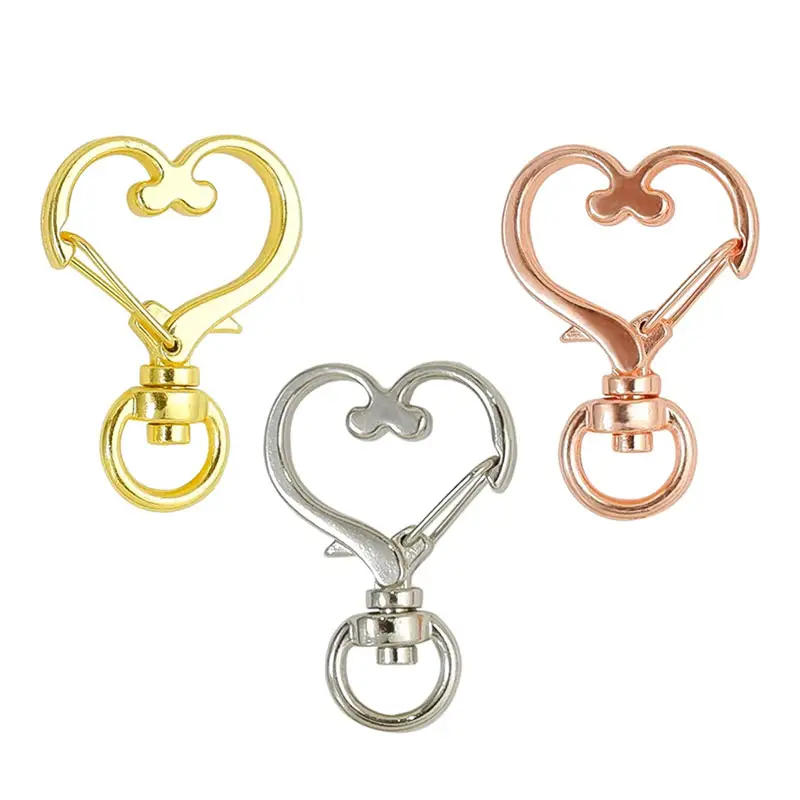 wholesale key fitting metal heart shape keychain ring clip