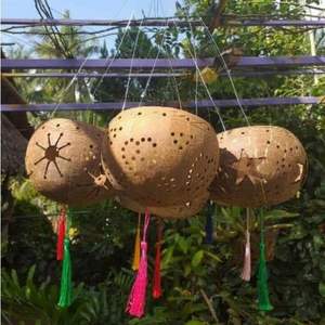 Lampe murale ronde en noix de coco en gros, divers modèles, lampe en palmier de coco et en bambou pour la décoration intérieure, sculptée au Vietnam - Product Image 5