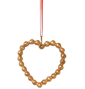 <b>SMALL</b> HEART DOTTED DESIGN METAL CHRISTMAS DECORATION HANGING <b>ORNAMENT</b> HIGH QUALITY HANGING <b>ORNAMENT</b> - Product Image 1