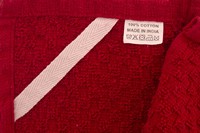 Serviettes de cuisine en coton tissé rouge, carrées, couleur unie, séchage rapide, logo personnalisé, lavables en machine, 15x25cm
