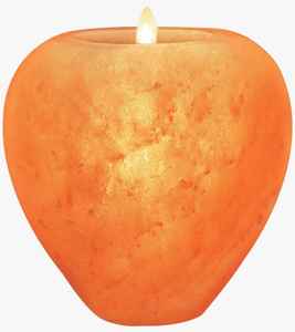 Portavelas en forma de manzana, lámpara rosa de sal del himalaya - Product Image 4