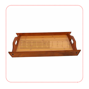 Bandeja de Servir de Madera Hecha a Mano Maximus International con Asas Recortadas, Paquete de Varias Piezas |   Organizador de Mesa Premium para Decoración - Product Image 1