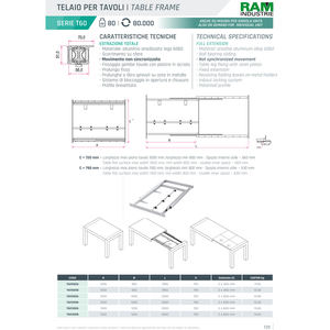 Ram Industrie T60 Mecanismo de mesa extensible Aluminio duradero para uso en cocina, comedor y sala de estar - Product Image 4
