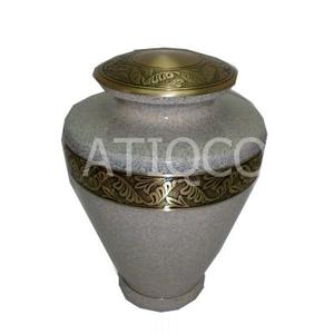 La meilleure vente d'urne funéraire en laiton massif de Mother Pearl Pot à souvenirs en métal attrayant pour un hommage durable à une vie bien vécue - Product Image 6