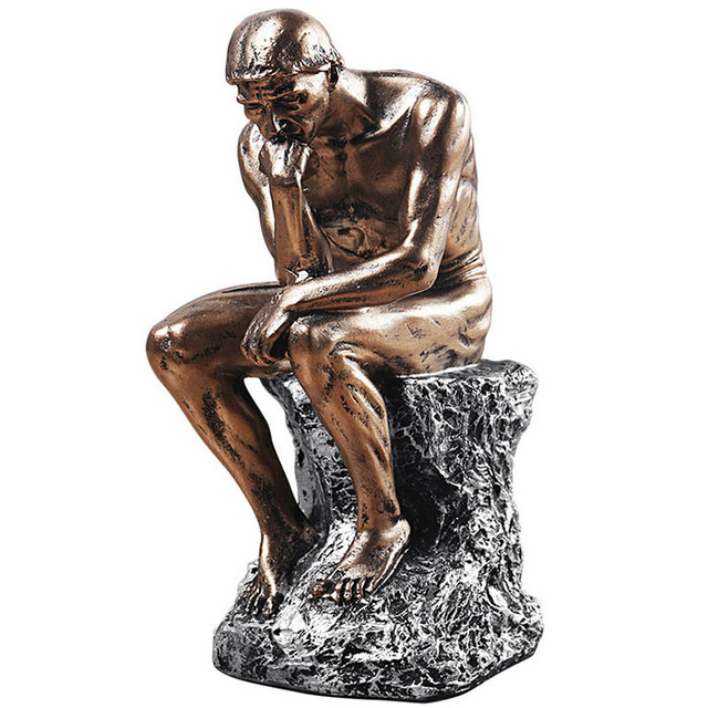 10" Resin the Thinker Statue Famous Thinking Man Sculptures Home Decor Art Crafts Gifts