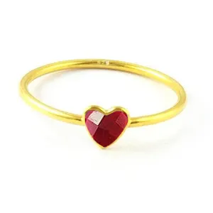 925 स्टर्लिंग चांदी गार्नेट दिल के आकार की अंगूठी-जन्म का रत्न के साथ लड़कियों के लिए-रत्न के छल्ले फैशन गहने 925 स्टाम्प