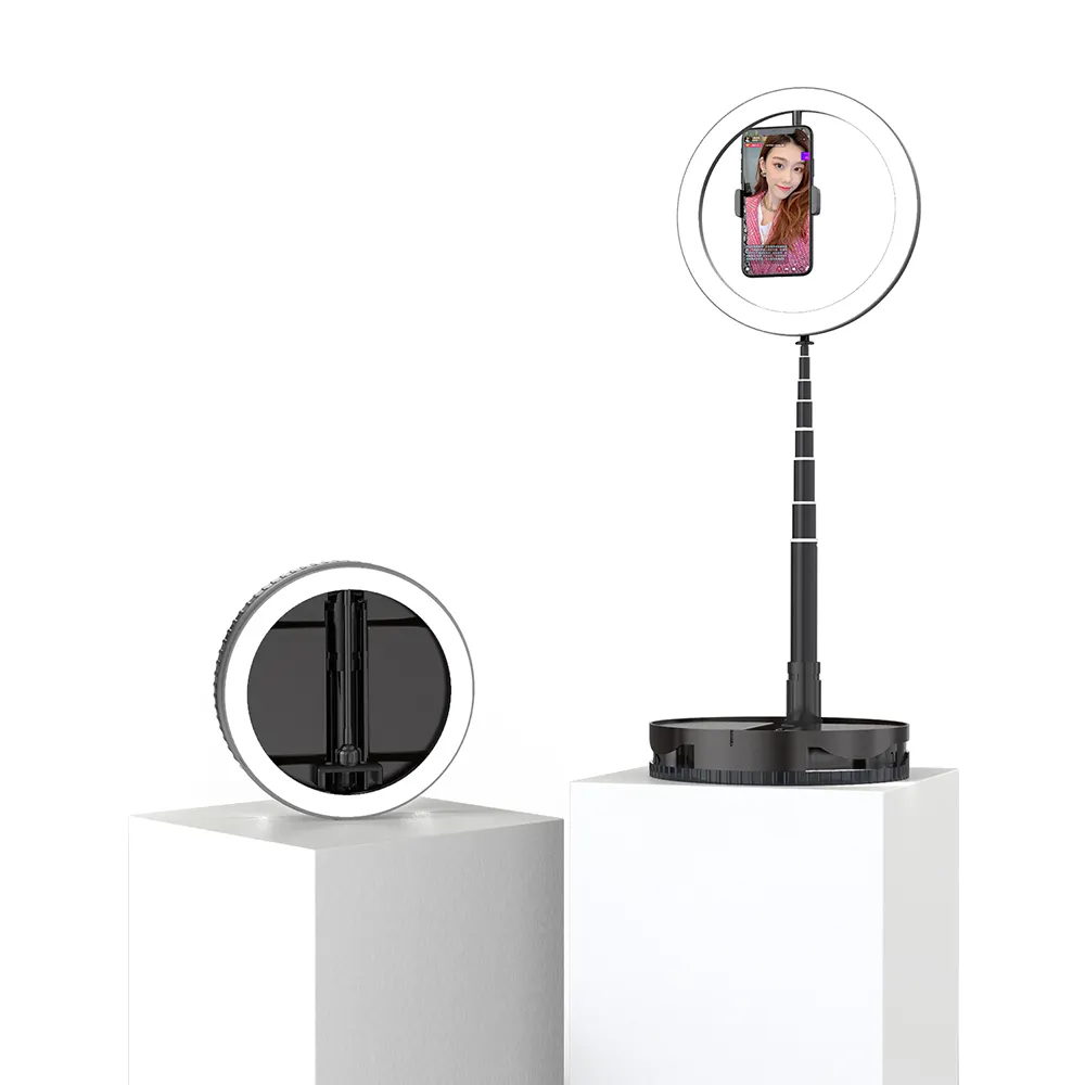 Selfie 링 라이트 스탠드, 원래 공장 10 "접이식 Selfie 책상 빛 휴대용 링 라이트 라이브 스트림 tiktok 제품