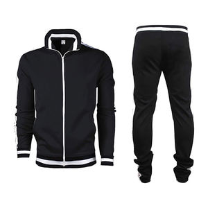 OEM plain black slim running suit fit gym fitness running tracksuits for men sweatsuit - Product Image 5