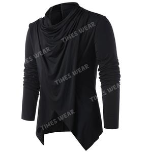 Camiseta informal de alta calidad para hombre, camiseta asimétrica ajustada con cuello alto - Product Image 1